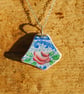 Beach pottery rose pendant - Image 1