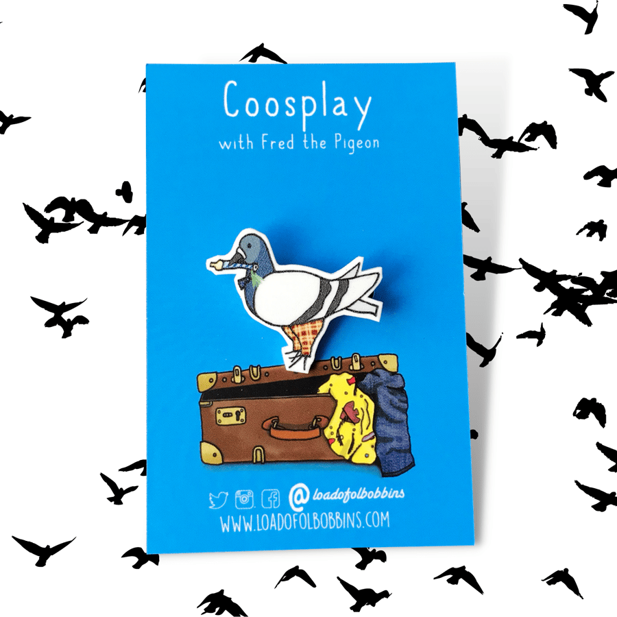 Dr Coo Illustration Pigeon Lapel Pin - Inspired by the 2nd Seconds Sunday