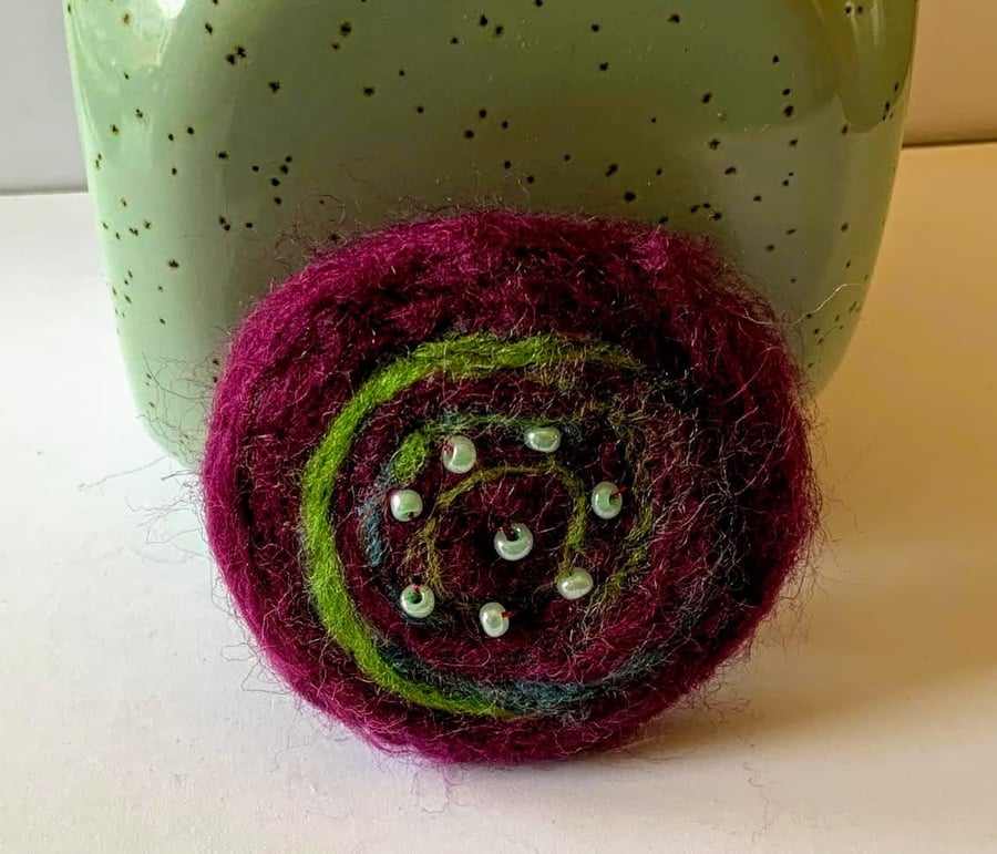 Merino Wool Felted Brooch