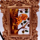 Handmade glass painted window hanging or Christmas tree bauble