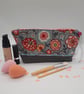 Bright floral makeup bag,  boxed grey denim bottom with sequins - Image 10