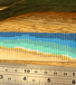 Handmade beadwork bracelet in ocean blue and golden sand colours - Image 5