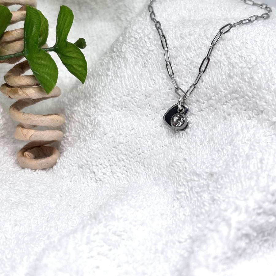 Stainless Steel Heart Charm Bracelet 