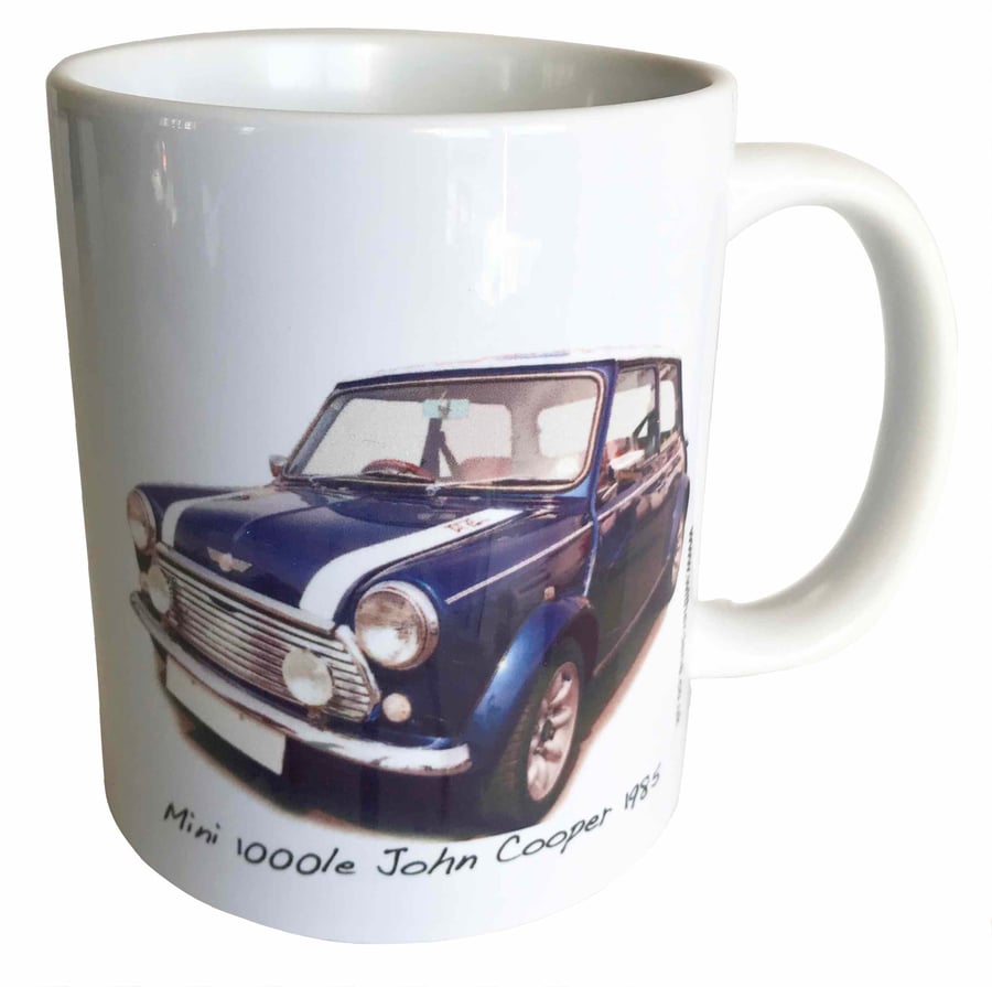 Mini 1000le 'John Cooper' Edition 1985 - 11oz Ceramic Mug - Plain or Stripy