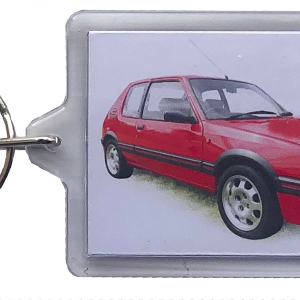 Peugeot 1.9GTI 1987 - Keyring with 50x35mm Insert - Car Enthusiast