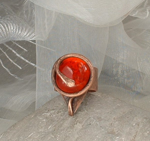 "The Guardian" Adjustable Unisex Rustic Copper Thumb Finger Ring