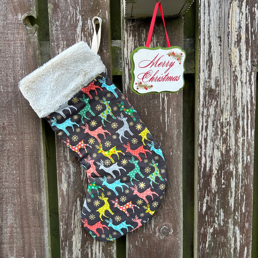 Reindeer Santa Stocking