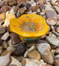 Ceramic flower water feeder for insects, bees and butterflies 