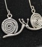 Sterling silver dangly snail earrings - Image 2