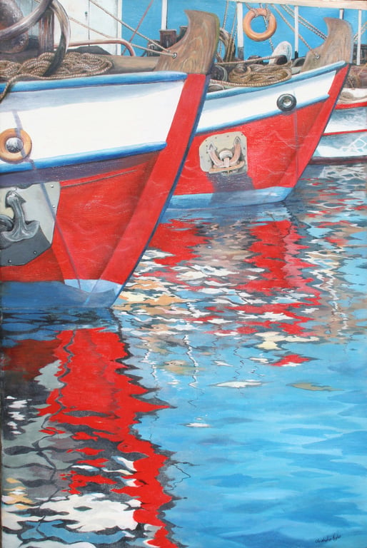 Volos Boats . Greece. Framed Special Edition Canvas Print 