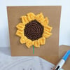 Crochet Sunflower Card, Mother's Day, Birthday, Just Because