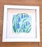 An original handprinted linoprint of Bluebells - Image 4