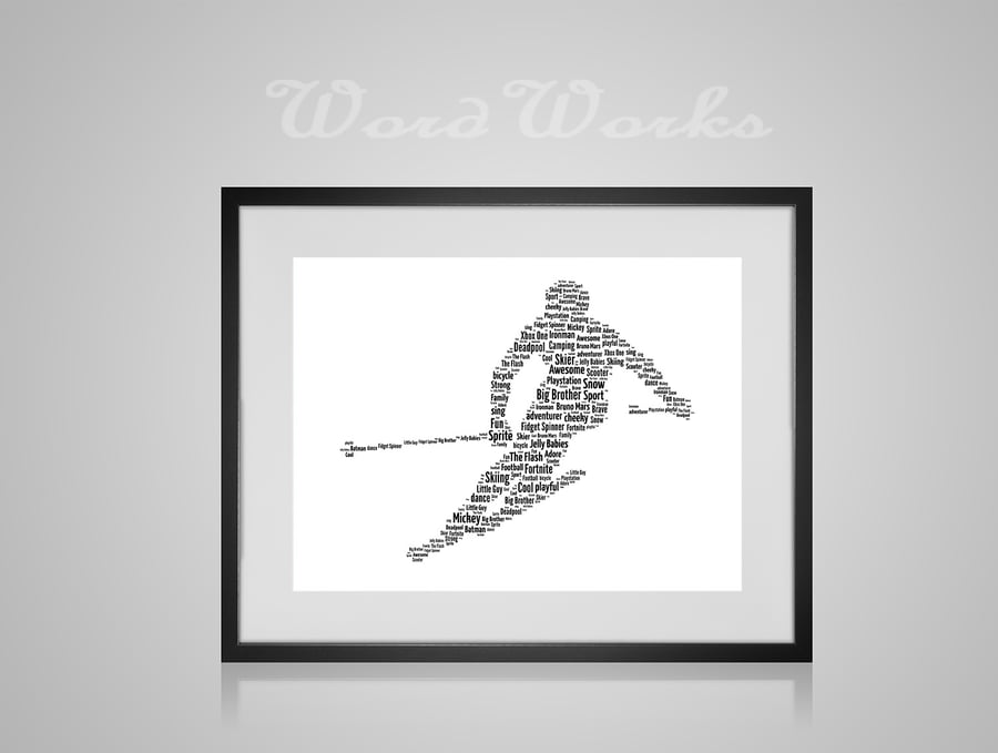 Personalised Skiing Ski Design Word Art