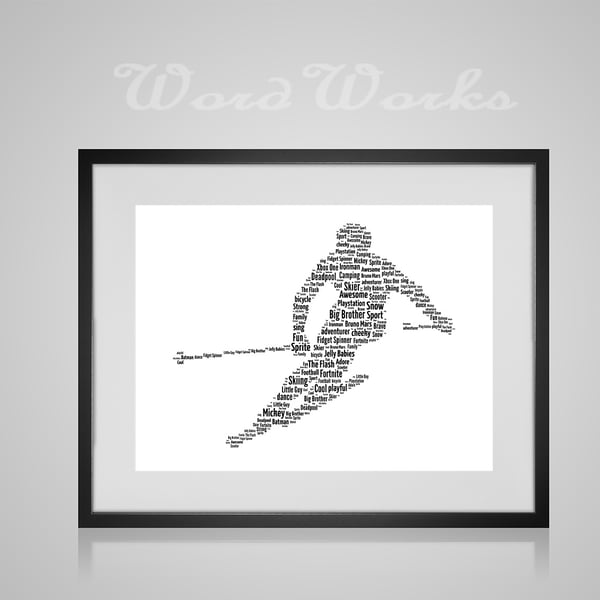 Personalised Skiing Ski Design Word Art