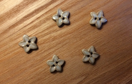 Ceramic Shabby chic blue star buttons