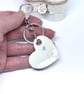 White Heart Keyring, Gift for Her