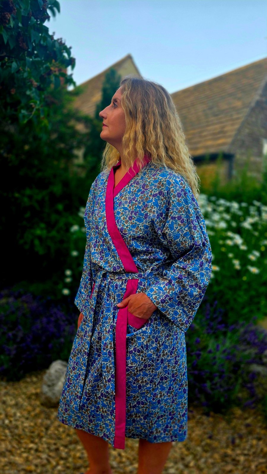 Handmade Liberty Fabric Dressing Gown – Authentic Tana Lawn Luxury Robe 