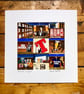 ‘Tennent’s’ Glasgow, signed square mounted collage print 30 x 30cm FREE DELIVER - Image 9