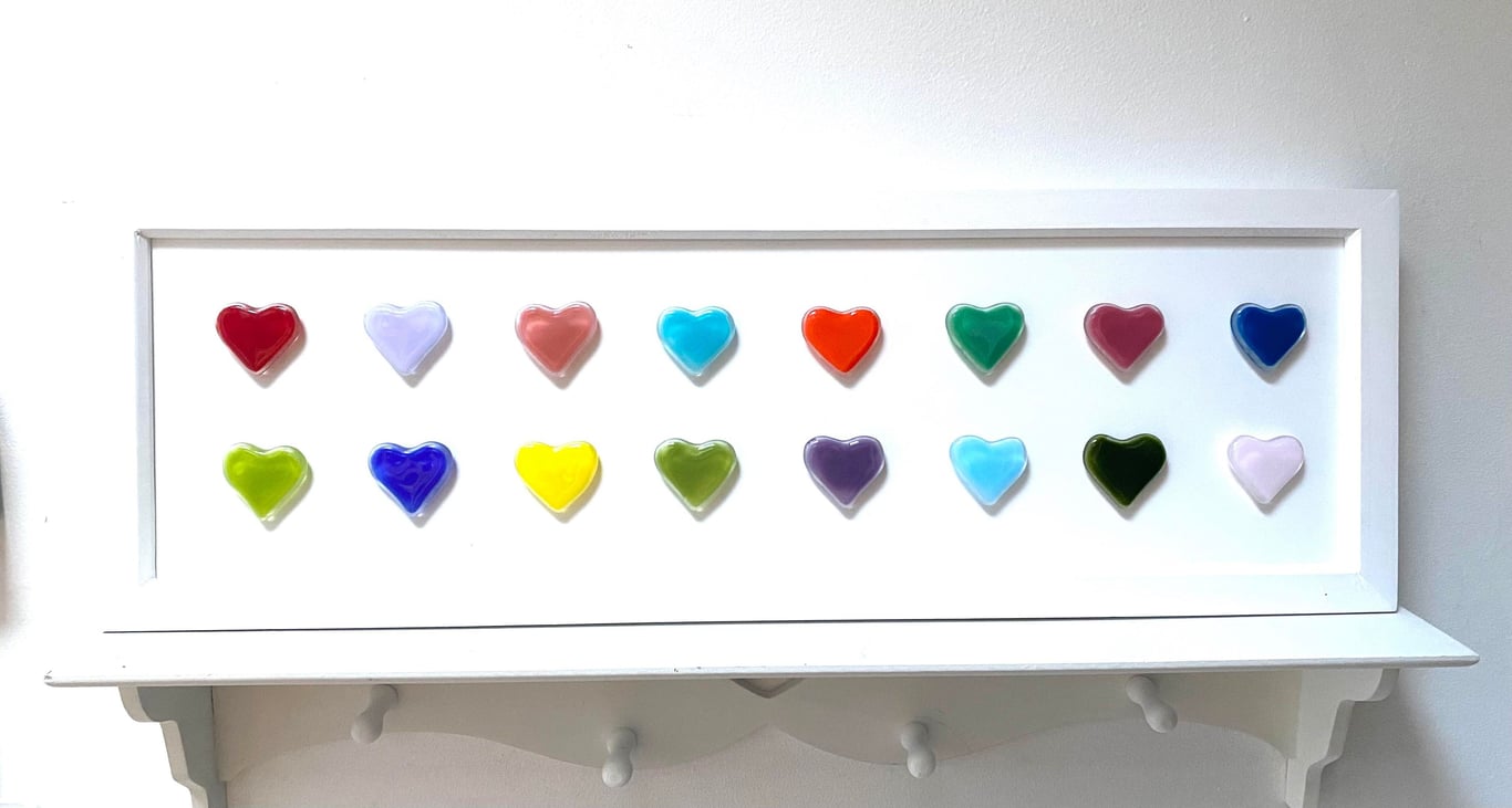 Fused Glass Heart of Heart in Picture Frame 