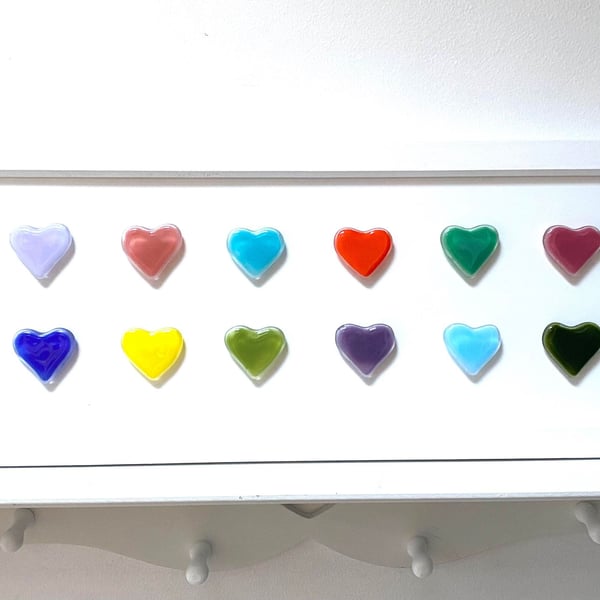 Fused Glass Heart of Heart in Picture Frame 