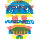 Magic Donkey No.17 A3 three-colour screen-print