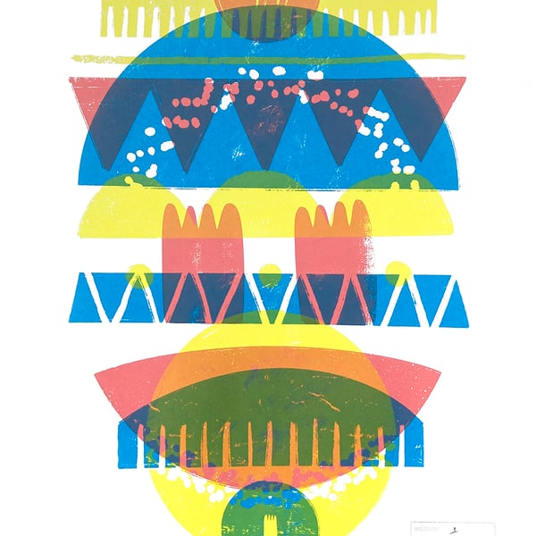 Magic Donkey No.17 A3 three-colour screen-print