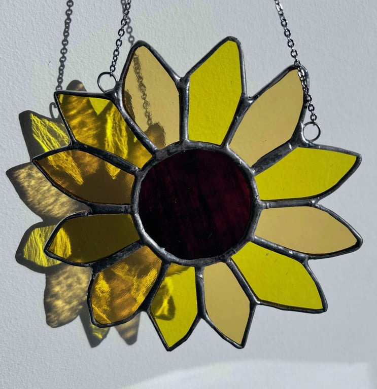 Stained Glass Sunflower sun catcher