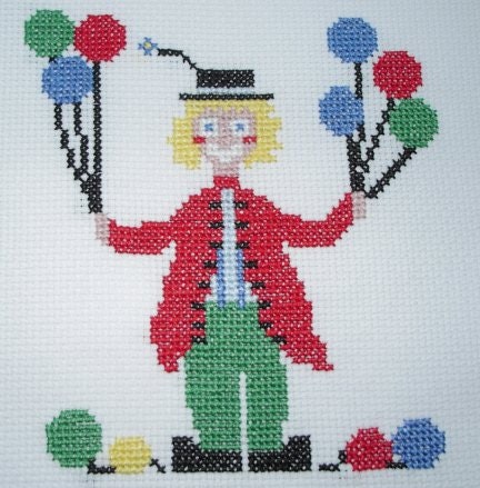 Clown (for children or beginners) cross stich kit