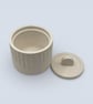 White Round Jewellery Box with Lid Modern Geometric Trinket Pot - Image 4