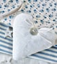 WHITE LINEN HEART DECORATION - lavender or wool filled - Image 5