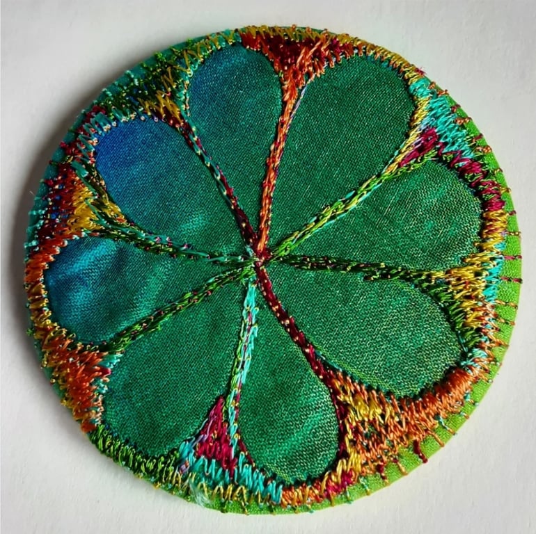 Perfectly Imperfect Badge 58mm Multicoloured Flower Badge 