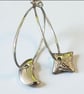 Moon & Star Hoop Silver Earrings - Image 2
