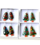 Christmas Tree Earrings Fused Glass Handmade Decorative Sterling Silver hooks - Image 8