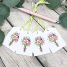 Spring Flowers Gift Tags - set of 4 tags - Mother's Day gift tags - Birthday tag
