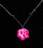 Felted pebble necklace in pink and white wool - Perfectly Imperfect - Image 2
