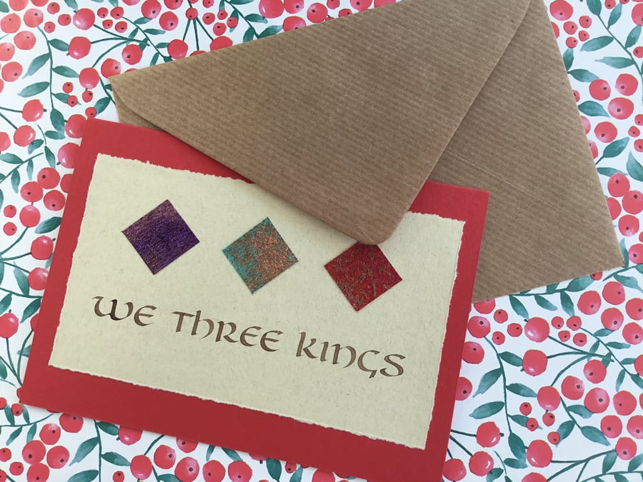 Set of four Christmas Carol Calligraphy Cards