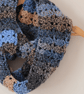 Blue Infinity Scarf - Handmade Chunky Crochet - Perfectly Imperfect - Image 1