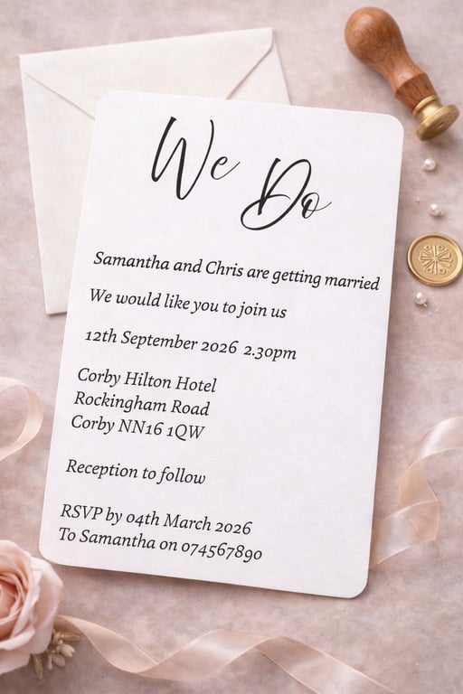 Black & White Script Wedding Invitations Set Invitations