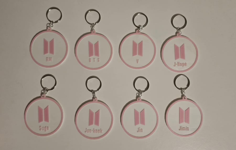 BTS Keychain Set 3D Printed K-Pop Key Rings - Folksy