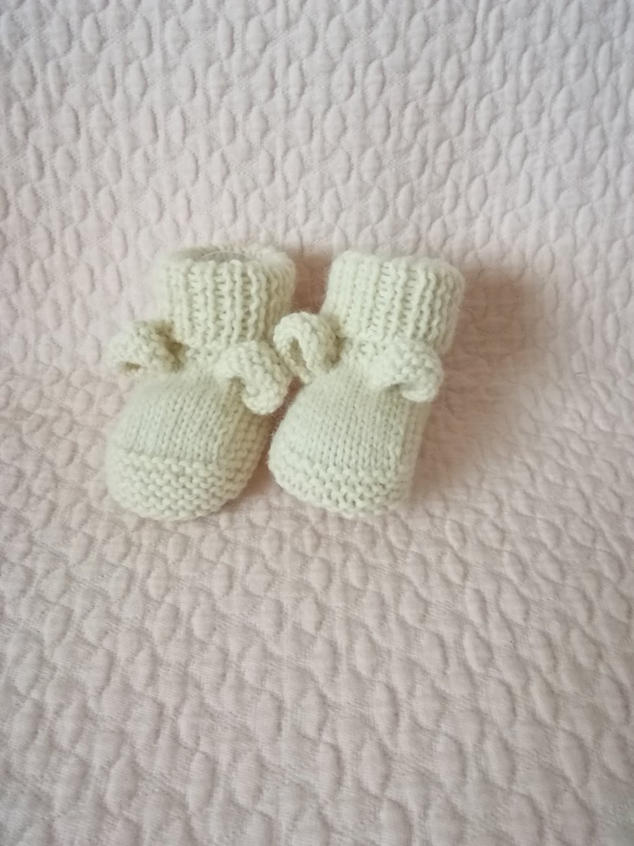 Hand knitted baby bear booties 
