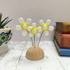 Fused Glass Happy Hippy Flowers (White7) - Handmade Fused Glass Sculpture