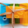 Fused glass Soap Dish with Sheep detail