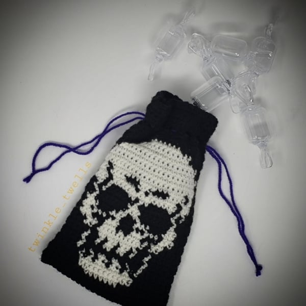 Crochet Spooky Skull Trick or Treat Bag