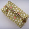 Green Spotty  Clutch Bag / Make up Purse