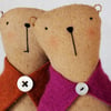 Primitive cloth bear no 2 pink wrap