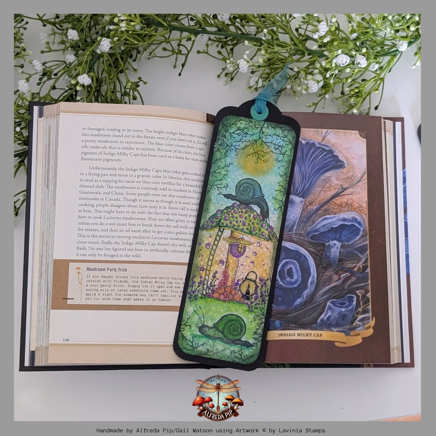Magical Toadstool themed handcrafted Bookmark