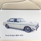 Ford Zodiac Mk4 1972 - Aluminium Plaque - A5 or 203x304mm