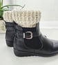 Cream Fleck Boot Cuffs, Nougat Ankle Warmers - Image 4