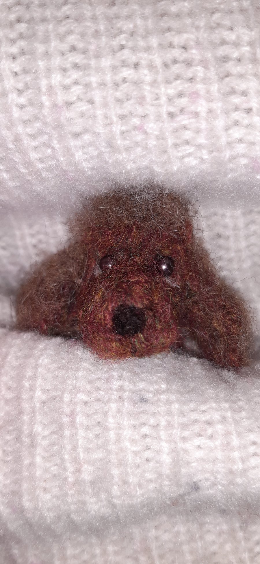 Chocolate Poodle dog brooch