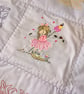 Single Bed or Lap Quilt. Floral Stitching Designs, Gift for Lady or Young Girl. - Image 2